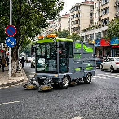 Elektrische Straßenkehrmaschine zum Aufsitzen, reine Saugreinigungsmaschine mit 2450 mm Breite und 800 l Trichter, für gewerbliche und industrielle Anwendungen