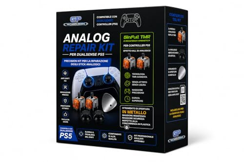 GP Technologies Kit Riparazione Joystick Analogici GinFull TMR, compatibile con DualSense PS5, con Strumento di Apertura in Metallo