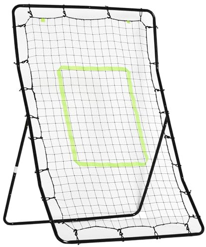 HOMCOM Filet de Rebond de Football 90L x 80l x 140H cm Cible et Sardines de Fixation fournies Noir Vert