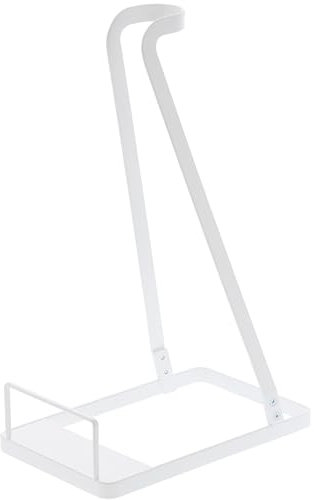 YAMAZAKI 3275 Support de nettoyage pour bâton, blanc, env. 15 x 24 x 38 cm (l x P x H), assiette, support pour aspirateur sans fil, support pour aspirateur