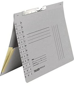 Original Falken 50er Pack Pendular Pendelhefter. Made in Germany. Aus Recycling-Karton mit Behördenheftung, Schlitzstanzung und Dehntasche für DIN A4 grau Hefter Blauer Engel