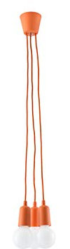 SOLLUX Pendelleuchte DIEGO Einzigartiges Design ohne Schirm Minimalistische Beleuchtung LED Birne dreifach orange