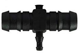 Weedness Raccord en T 2 x 16 mm vers 1 x 6 mm - Tuyau d'arrosage PVC automatique Système d'irrigation Système d'irrigation