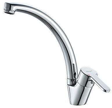 Ibergrif Square, Einhebel Küchenarmatur, Spültischbatterie mit Auslauf Höhe 230 mm, Chrom