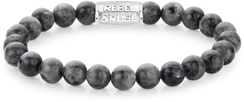 Rebel & Rose Herren-Armband Grey Seduction 8 mm RR-80026-S