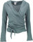 GURU SHOP Wickelshirt, Baumwollstrick Pullover, Wickeljacke - Taubenblau, Damen, Size:L
