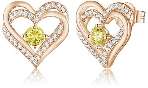 CDE Women Earrings 925 Sterling Silver Heart Stud Jewellery for Women Christmas Anniversary Birthday Jewelry Gifts for Her