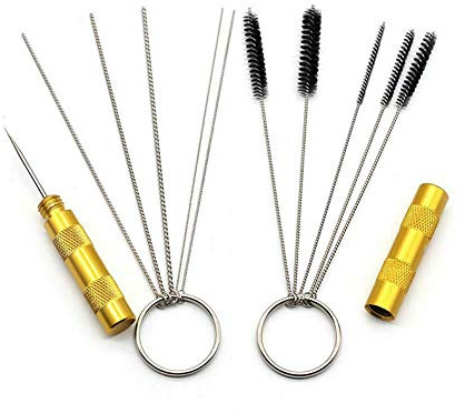 Chiloskit 11pcs Airbrush Spray Gun Nozzle Cleaning Tool Kits Needle Brush Reamer Repair Durable