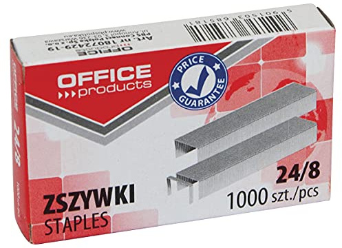 Klammern OFFICE PRODUCTS 24/8 1000pcs / Kleines Bürozubehör/Typ-Metall/Farbe-Silber/Größe-24/8