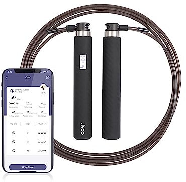 LIVOO DOS189 Springseil mit Zähler Bluetooth Erwachsene Wiederaufladbar USB - Fitness Gerät Seil Zählfunktion