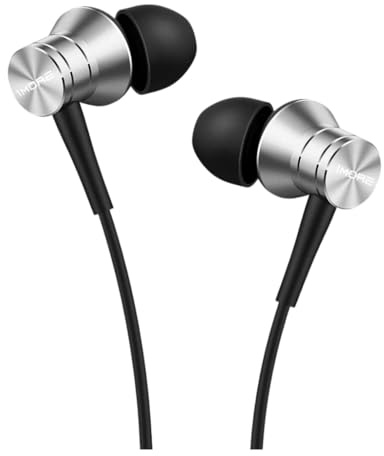 1MORE Piston Fit Kopfhörer Stereo Bass In Ear mit Mikrofon und Fernbedienung Kompatibel mit iOS und Android (Silber, E1009)