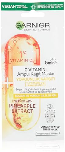 Garnier Vitamin C Anti Müdigkeit Glühbirne Papier Gesichtsmaske