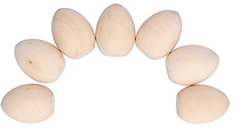 Holzeier für Kunsthandwerk oder Osterdekorationen, 10 Stück Unbemalte Eier Set, Ostereier aus Holz Ostereier Eier, Holzeier Ostern Falsche Eier zum Handbemalen DIY Basteln Schnitzen
