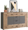 Newroom Sideboard Grau Eiche Kommode Modern - 160x90x40 cm (BxHxT) - Highboard Anrichte - [Lianne.one] Wohnzimmer Wohnstube Büro
