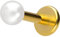 PIERCINGLINE Titan Labret mit Gewinde synth. PERLE Piercing Ohr Helix Lobe Tragus Goldfarben 3 x 1,2 x 6 mm