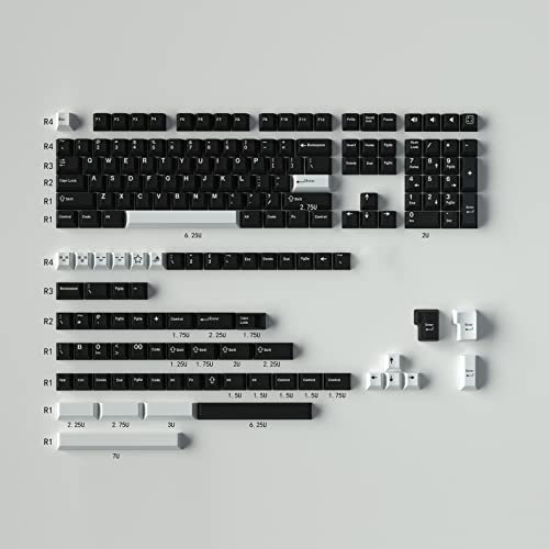 WOB Keycaps 172 Tasten Cherry Profile Double Shot Keycaps Set Fit for 60% 65% 75% 95% ISO ANIS Mechanical Keyboard Cherry MX Switches