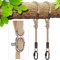 BeneLabel 2er Schaukel Befestigung Baum, 150cm Hängematte Aufhängung Seil Einstellbar Hängesessel Gurt mit Karabiner Baumschaukel Nestschaukel Balkenbefestigung, 454kg/10mm Durchmesser, Naturtrikot
