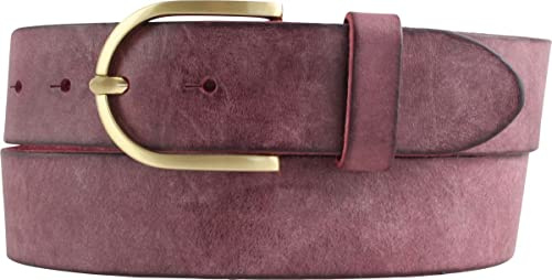 BELTINGER Damen-Gürtel aus weichem Vollrindleder Vintage-Look 4 cm | Jeans-Gürtel für Damen mit goldener Gürtelschließe 40mm | Ledergürtel Used-Look