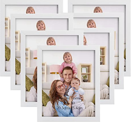Giftgarden 7 Stück Bilderrahmen Set 20x25 cm für 25x20 Fotos und Bilder, Moderne Weiß Fotorahmen Collage, Wand- oder Tischaufsteller - Geschenk Freund