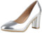 VAN HILL Damen Klassische Pumps Blockabsatz Schuhe Elegante Lack Absatzschuhe Party Freizeit Abendschuhe 211128 Silber 36