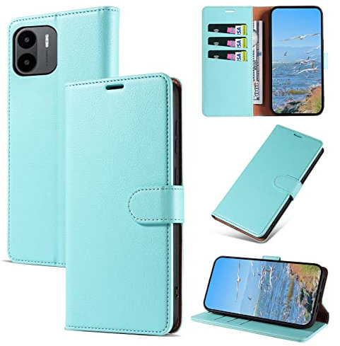 KKEIKO Coque pour Xiaomi Redmi A1, Antichoc Magnetique Étui à Rabat avec Porte Cartes, Portefeuille Housse en Cuir PU pour Xiaomi Redmi A1, Vert