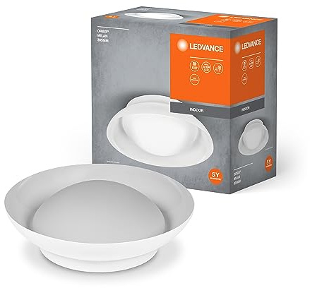 LEDVANCE ORBIS MADRID Deckenleuchte 305mm, weiß, 2XE27-Sockel, kann mit smarter Lampe bestückt werden, hochwertiges, modernes Design, Metallgehäuse, geeignet für Innenräume, rund, IP20 Schutzklasse