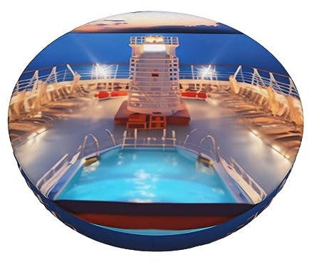 Pool-Party-Kreuzfahrtschiff, runde Barhocker-Sitzbezüge, weiche, rutschfeste Unterseite, waschbar, Barstuhlbezug für Barhocker, gepolsterter Stuhl, staubdichter Schonbezug