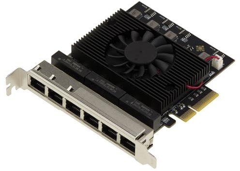 KALEA-INFORMATIQUE Carte contrôleur réseau PCIe 6 Ports 2.5 LAN Gigabit ETHERNET 10 100 1000 2500 1G 2.5G RJ45 avec chipset Realtek RTL8125