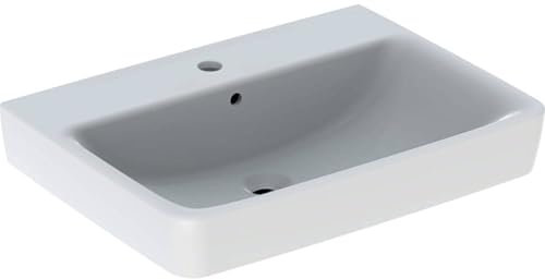 Geberit Renova Plan, Waschtisch, 65x48 cm, 1 Hahnloch, mit Überlauf, 501640, 501.640.00.8, Farbe: Weiß
