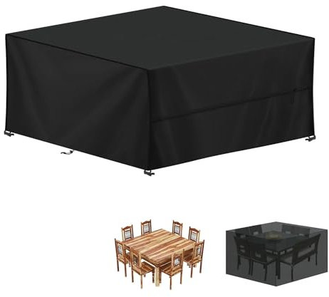 LAMUNI Abdeckung Gartenmöbel Schutzhülle für Gartentische, 220x220x85cm Loungemöbel Abdeckung wasserdichte Whirlpools Abdeckplane Winterfest 420D Oxford Abdeckhauben für Tische, Stühle, Sofas