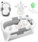 SWANEW Baby Badewanne Faltbar Babywanne Klappbare mit Einsatz Babybadewanne, mit Thermometer und Bath Mat, Baby-haarwaschbecher, Rutschfeste Baby Bathtub für Neugeborene 0-6 Jahre, Grau
