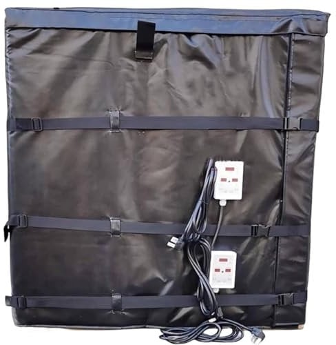 Réchauffeur de tambour IBC 4000 W, chauffage de tambour d'huile de 275 gallons (1000 L), couverture thermique de tambour d'huile, température réglable de 0 à 150 ℃, chauffage zonable, couvercle thermi