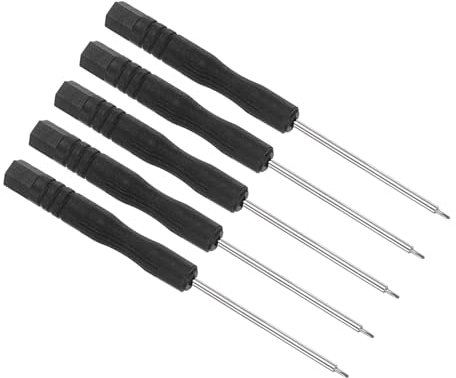 CoCud Tiny Phillips Screwdriver, 1.5mm Size 80mm Length, Steel Cross Head Screw Driver with Non-Slip Black Grip - (Applications: for Eyeglasses Watches Electronics Computer), 5pieces