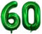Geburtstag zahlen Luftballon 60 jahre-dunkelgrün XXL Jumbo Folienballon 40 Zoll – 101 cm Luftballons 60 Geburtstag Junge Mädchen Babyparty Geburtstagsdeko Jubiläumsparty Dekoration