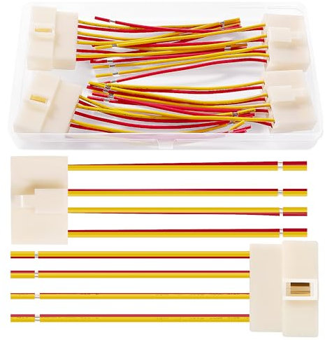 YIXISI 2 Paires 6.3mm 8 Broches Automobile Connecteur, Connecteur de Électrique Mâle et Femelle avec Câble 100 mm 18 AWG, pour Moto, Vélo, Voiture, Bateau