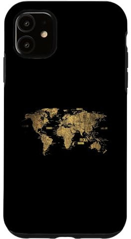 Hülle für iPhone 11 Weltkarte