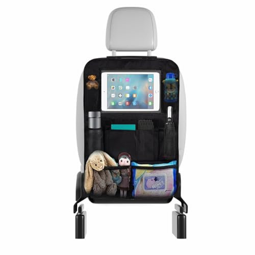 Organizador de coche para niños, 1 unidades de protección de respaldo de coche para niños, organizador de asiento de coche con bolsillo iPad de 10 pulgadas, 10 bolsillos respaldo de coche protector