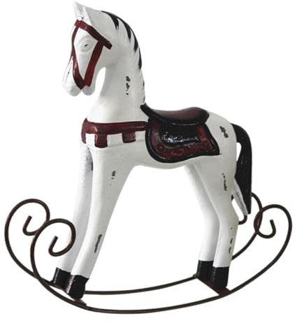 VICASKY Holz Schaukelpferd Statue Vintage Dekor Figur Schreibtisch Ornament Pferdefigur Sammlerstück Skulptur Heimtextilien