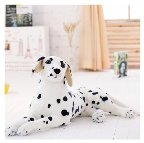 TOPLITHE Dalmatiner Plüschtier, Realistischer Dalmatiner Hund Kuscheltier Süßes Simulationswelpen Plüschtier for Kinder Jungen und Mädchen(Lying down,50CM/20IN)