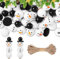 50 Stück Schneemann Holzperlen, 20mm Weihnachten Schneemann Holzperlen,Weihnachten Holzperlen mit Gesicht, DIY Basteln Weihnachten für Basteldekoration,Winter Party Deko（Mit 10m Schnur）