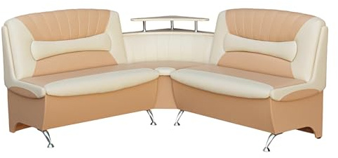 Rodnik Eckbank Arabika Sitzbank Hellbeige Beige Kunstleder mit Ablage und Stauraum (173 x 173 cm)