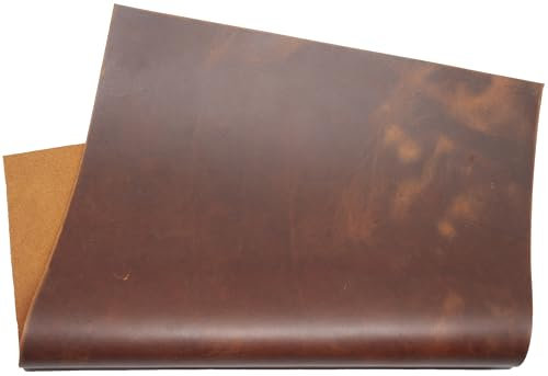 HAPPER STUDIO Rindsleder Stärke 1,7 mm. Pull-Up Crazy Horse gewachstes Leder. Echtlederblätter für Basteln. (1, Brown Whiskey, A1 (594 x 841mm))