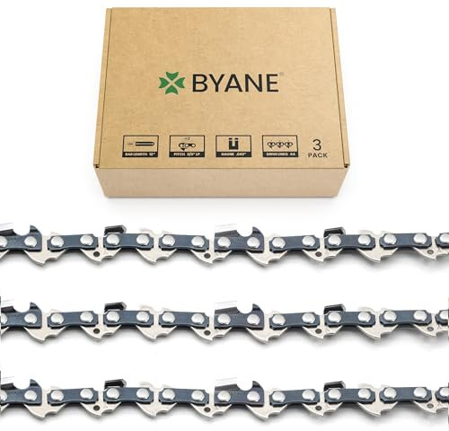 BYANE 3x MS170 Sägenkette 30 cm 3/8LP 1,1 mm 44 TG Rückschlagsarme ketten Kompatibel für Stihl MSE170C MS192T MS194T - 36100000044