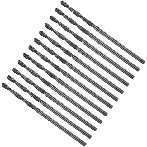 METALLIXITY 1.75mm Foret Hélicoïdal, 4241 Acier Rapide Tige Droite Nitruration Noir 118°, Mèche à Creuser pour Bois Plastique Fer Cuivre Aluminium Métal Mou, Forets à Métaux Acier Doux (12PCS)