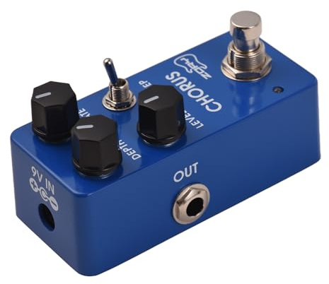 Zory Gitarre Analog Chorus Effekte Pedal Authentischer Vintage -Ton vielseitiger Kontrollsteuerungen True Bypass Aluminiumlegierung Blau 9,5x4.2x3 cm für E -Gitarrenspieler