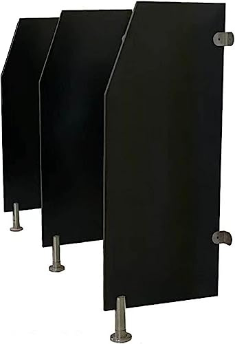 BODHIS Écran de Protection de séparation d'urinoir Cloison d'urinoir au Sol, Extension de cloison d'urinoir pour Toilettes publiques pour Hommes (3 pièces Noires au Sol)