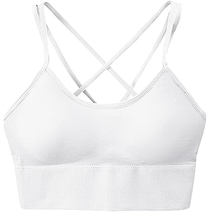 Generisch Tenue de yoga pour femme - Soutien-gorge de sport grande taille - Fin - Séchage rapide - Résistant aux chocs - Course à pied - Yoga - Débardeur dos nu - Débardeur pour homme, Blanc., S