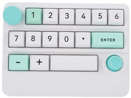 LICAEVEY Wireless RGB Mechanische Numerische Tastatur, K15Numeric -Tastatur, Hot Swappable, Programmierbarer Makro -Numpad, Joystick Knob Control, TRI -Modus 15 -Taste für PC, Laptop (Weißes Grün)