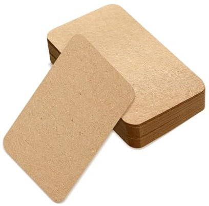 Hopzab Blanko-Karteikarten, Bastelwörter, harter Karton, Nachrichtenkarte für Geschäft, Lernen, Malen, DIY, Erinnerung, Notizen, Geschenkanhänger, Grußkarten, Einladungen, 100 Stück (braun)