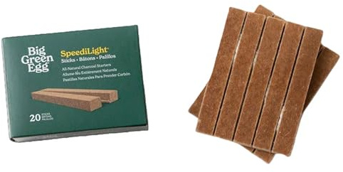 BGE SpeediLight Sticks Charcoal Starter Cubes, Natural Wood, 20 Count, Quick Light Fire Starters for Big Green Egg Grills, Smokers, Fires, Bonfires